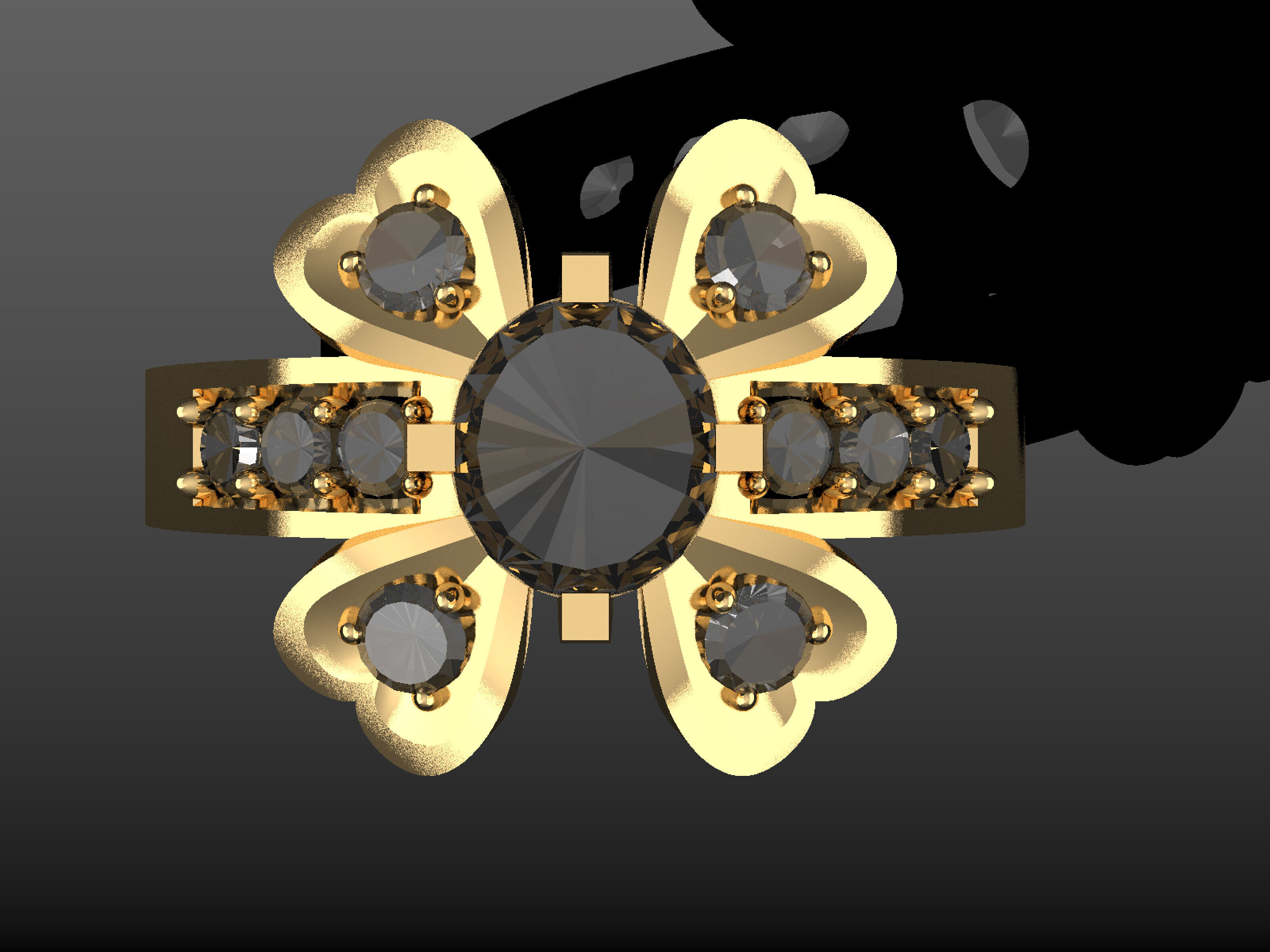 butterfly ring 3D print model_1