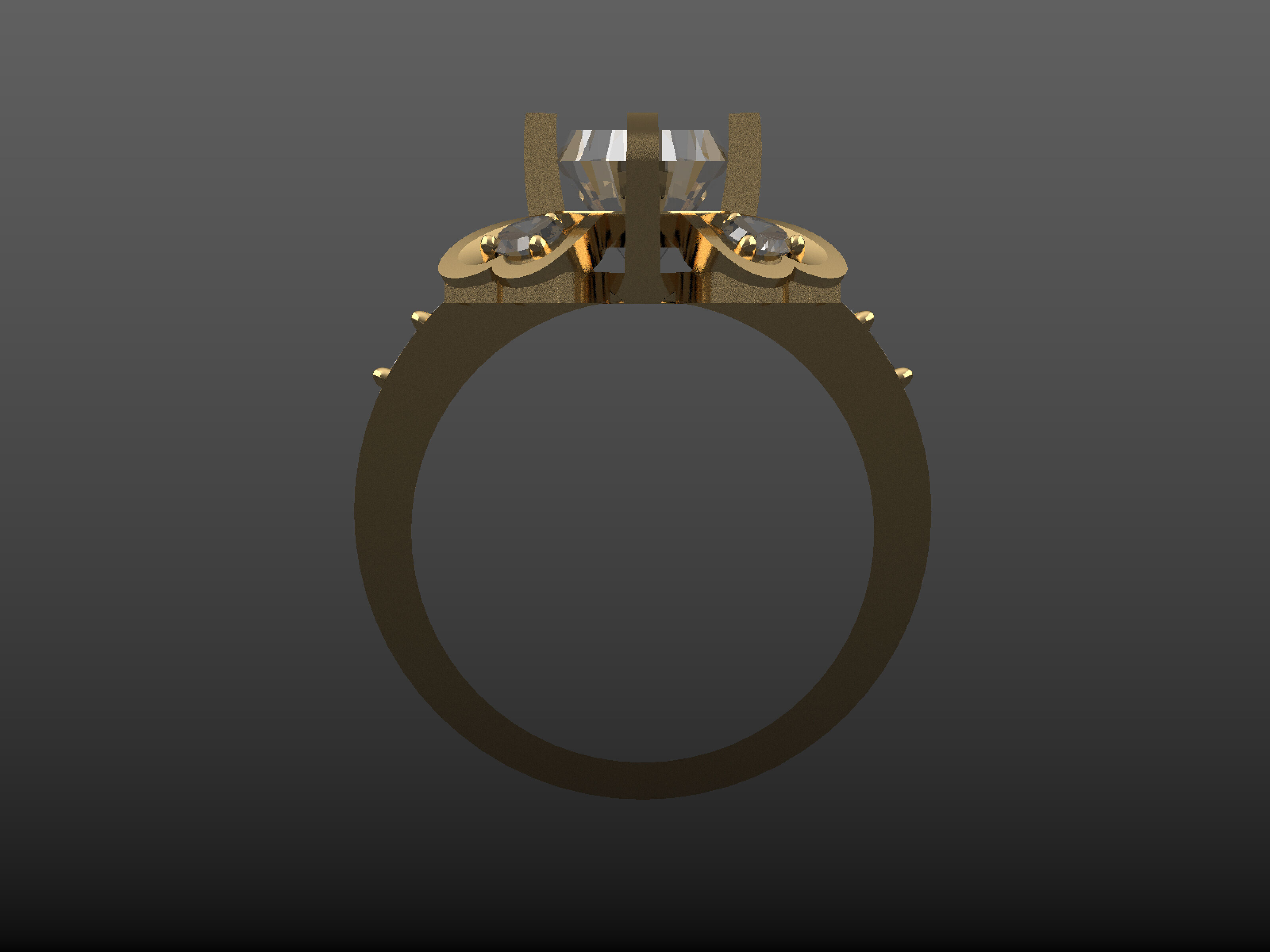 butterfly ring 3D print model_3