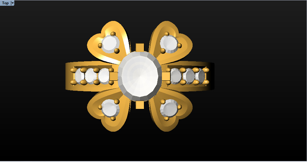 butterfly ring 3D print model_6