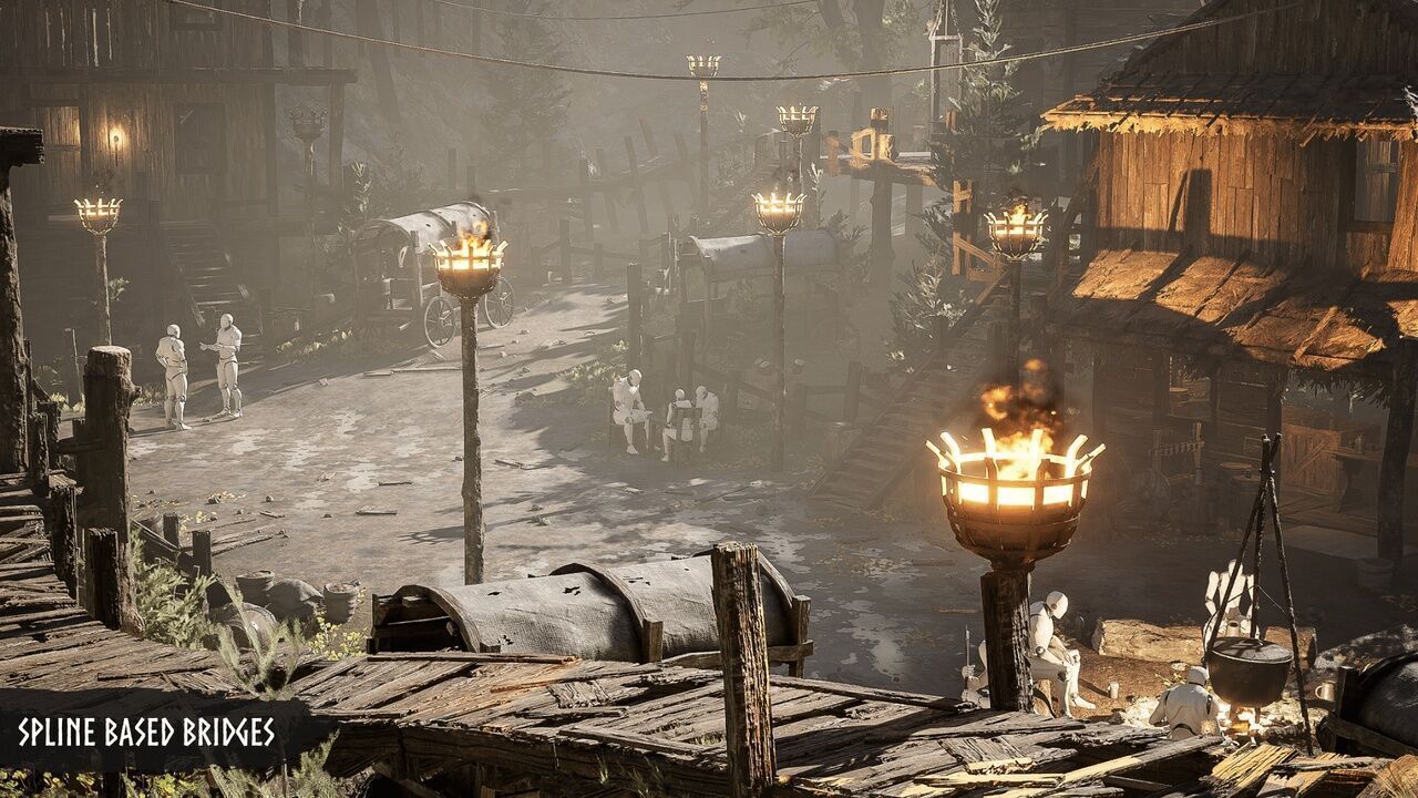 Modular Medieval Village Low-poly 3D model_13