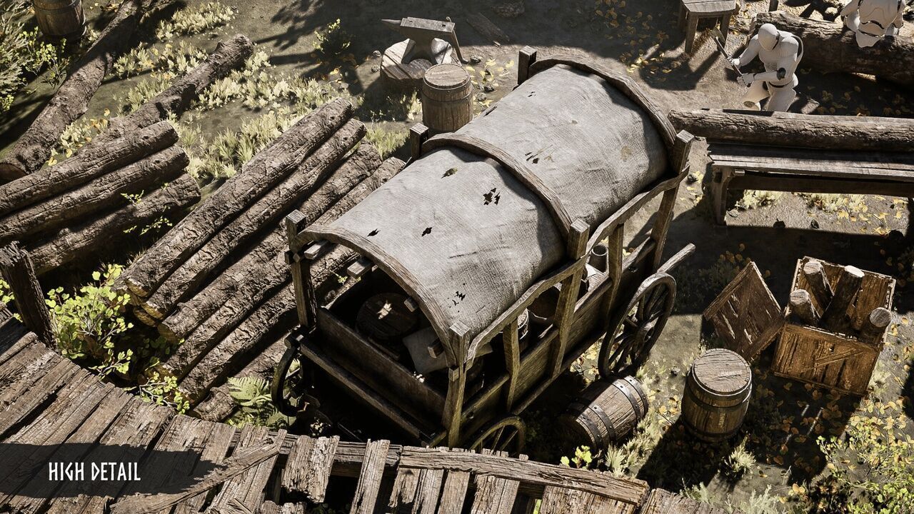 Modular Medieval Village Low-poly 3D model_9