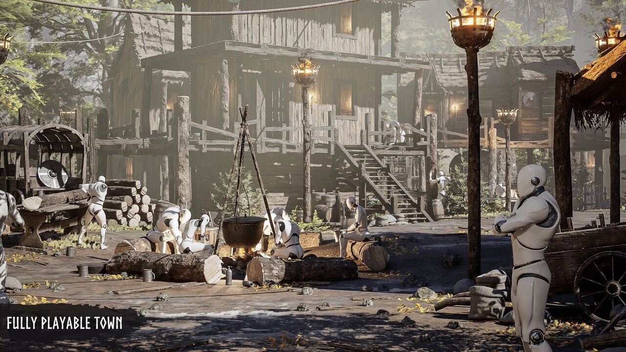 Modular Medieval Village Low-poly 3D model_2