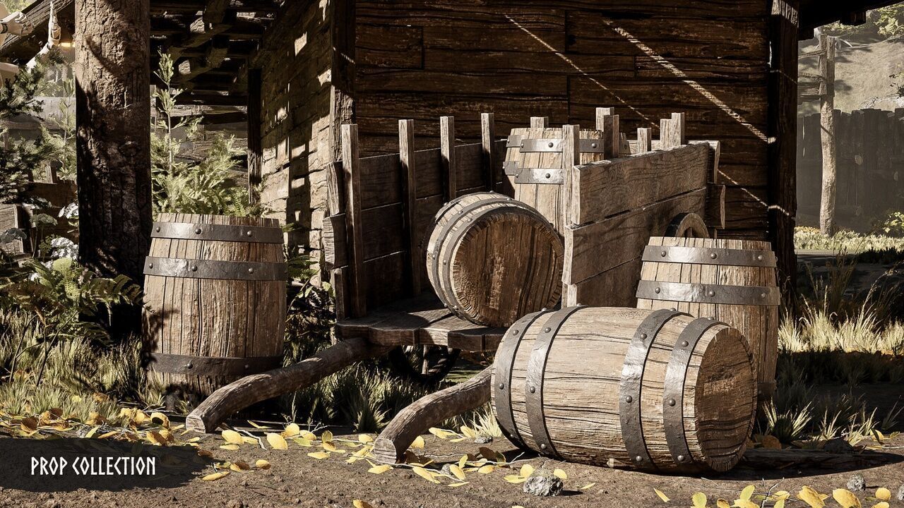 Modular Medieval Village Low-poly 3D model_15