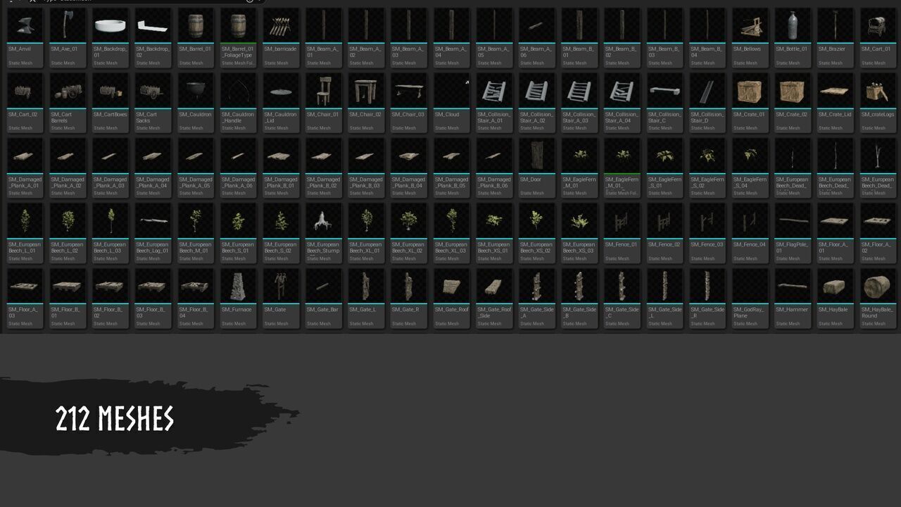 Modular Medieval Village Low-poly 3D model_18