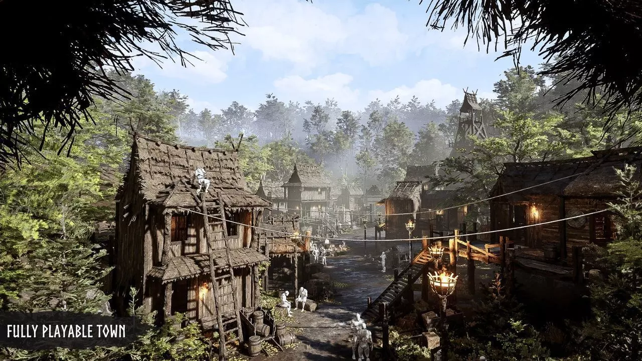 Modular Medieval Village Low-poly 3D model_0