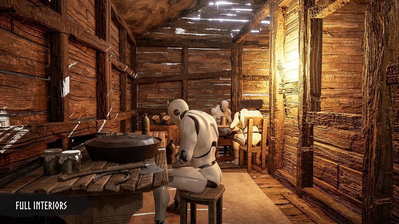 Modular Medieval Village Low-poly 3D model_4