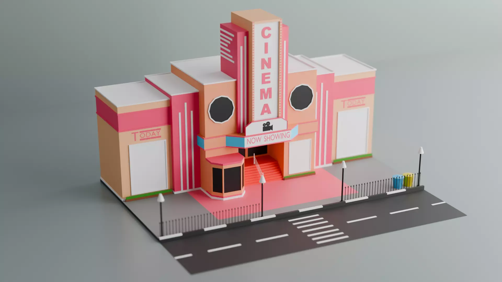 Cinema hall Free low-poly 3D model