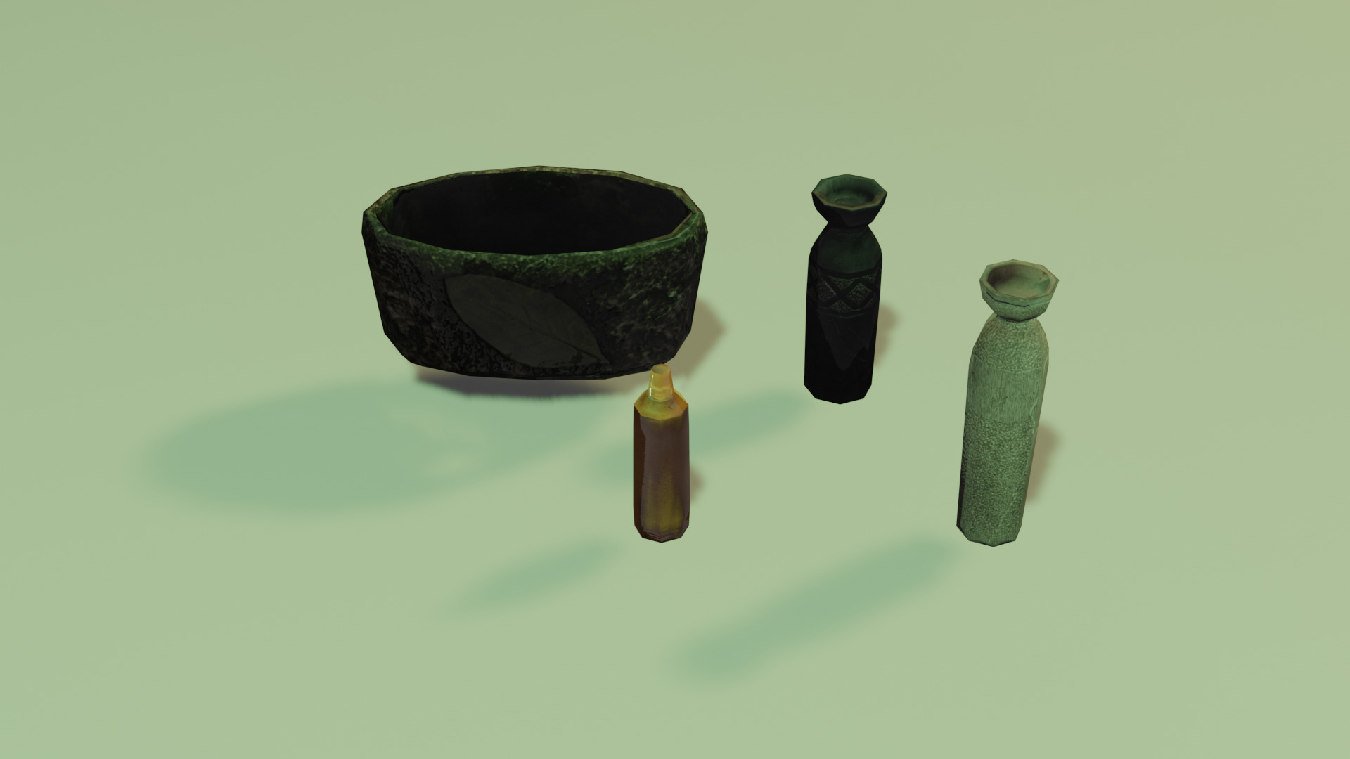 Handcrafted Low Poly Decorative Props Set Low-poly 3D model_4