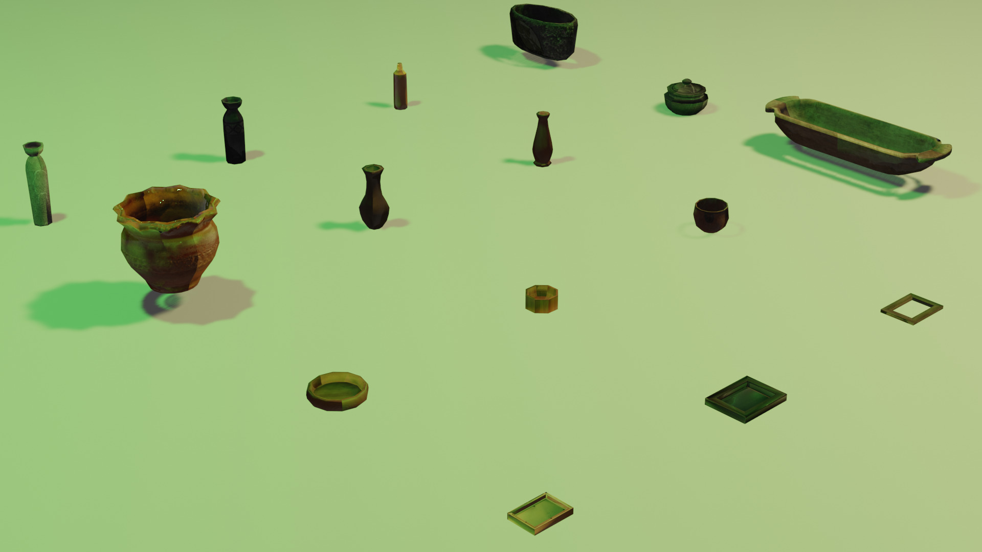 Handcrafted Low Poly Decorative Props Set Low-poly 3D model_2