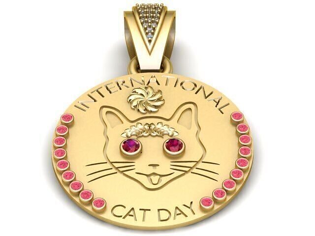CAT MEOW COIN PENDANT 3D PRINTABLE MODEL  3D print model