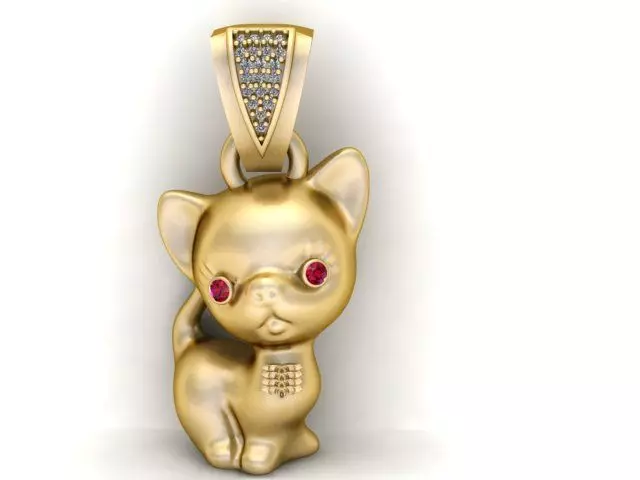 CAT CHARM PANDANT 3D PRIENTABLE MODEL 3D print model