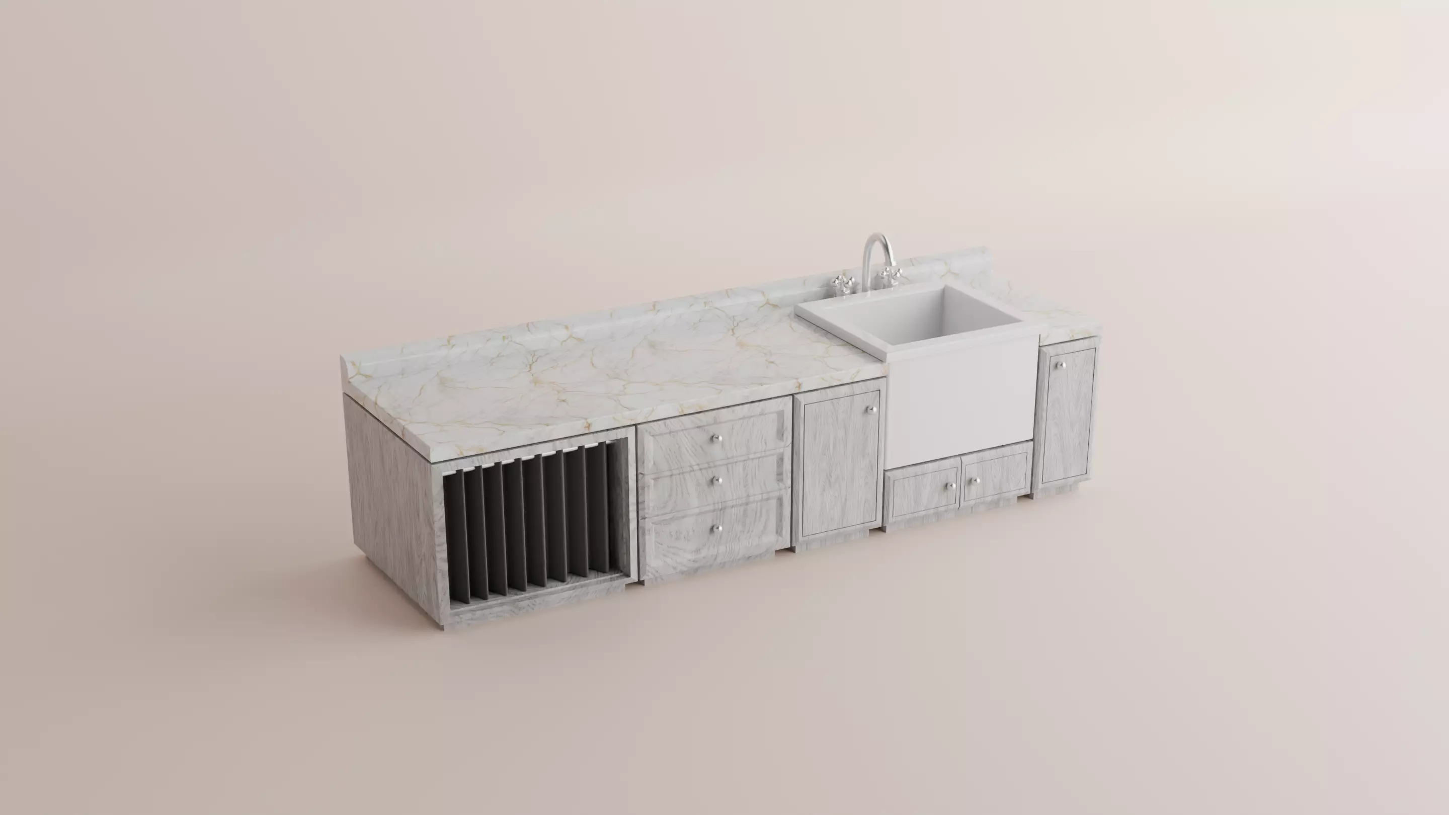 Kitchen Countertop 3D Model Free 3D model