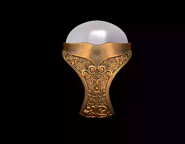 Cabochon Signet Ring 1 3D print model