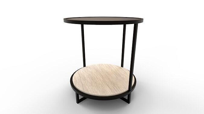 Harlow Round End Table 3D model 2