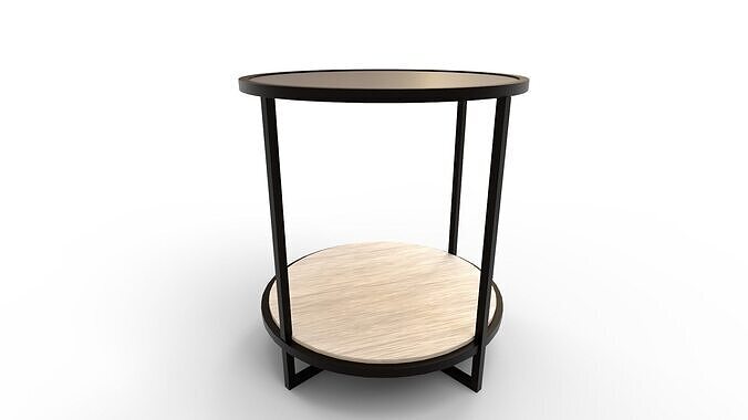 Harlow Round End Table 3D model 4