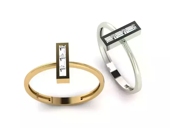 Minimal Baguette Ring 3D print model