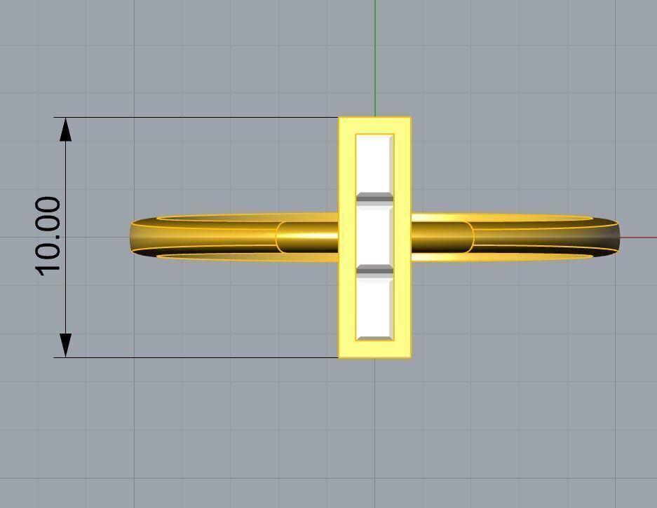 Minimal Baguette Ring 3D print model_2