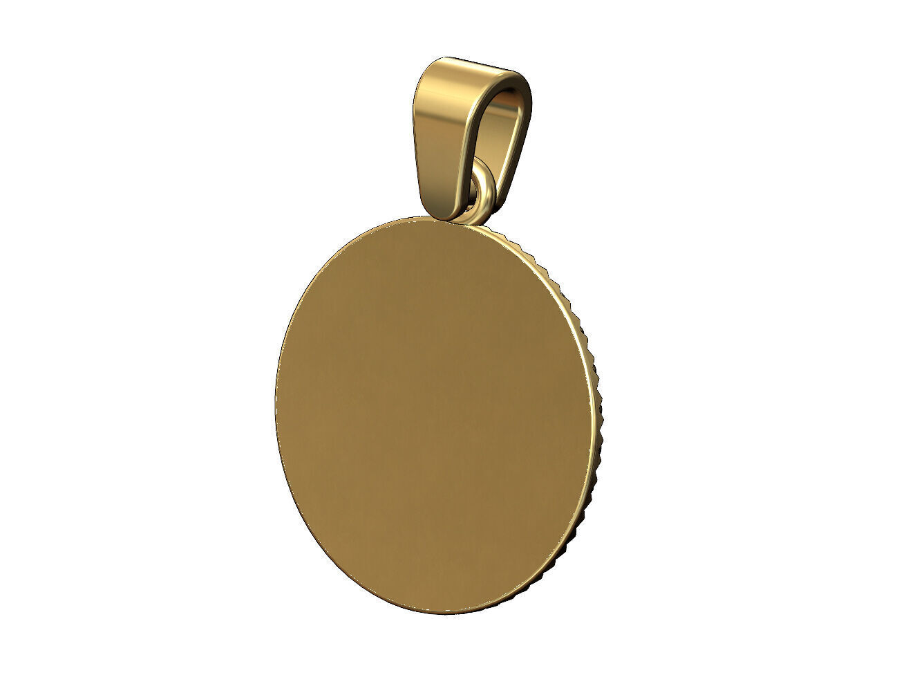 M letter initial faceted sunrays beaded coin pendant charm 3D print model_4