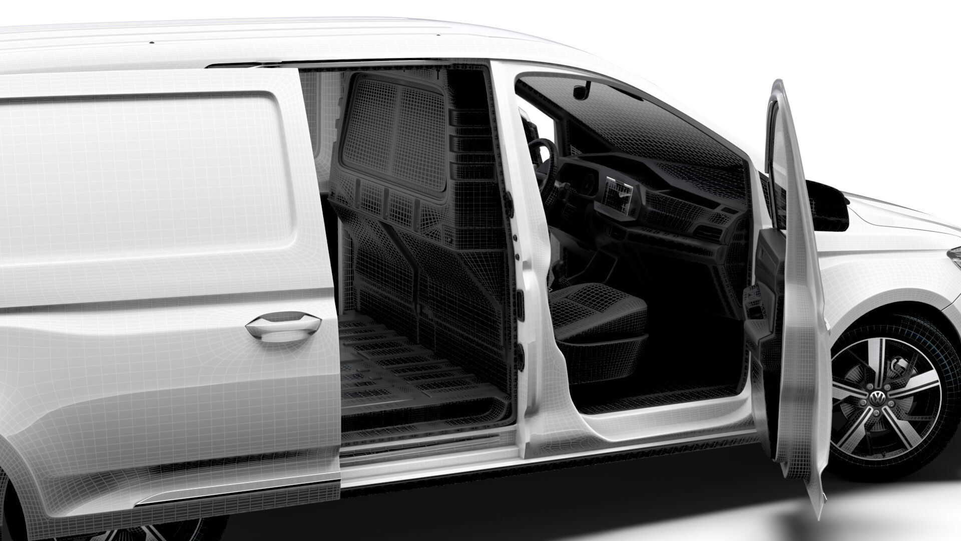 VW Caddy Cargo LWB Valve HQ Interior 2025 3D model_15