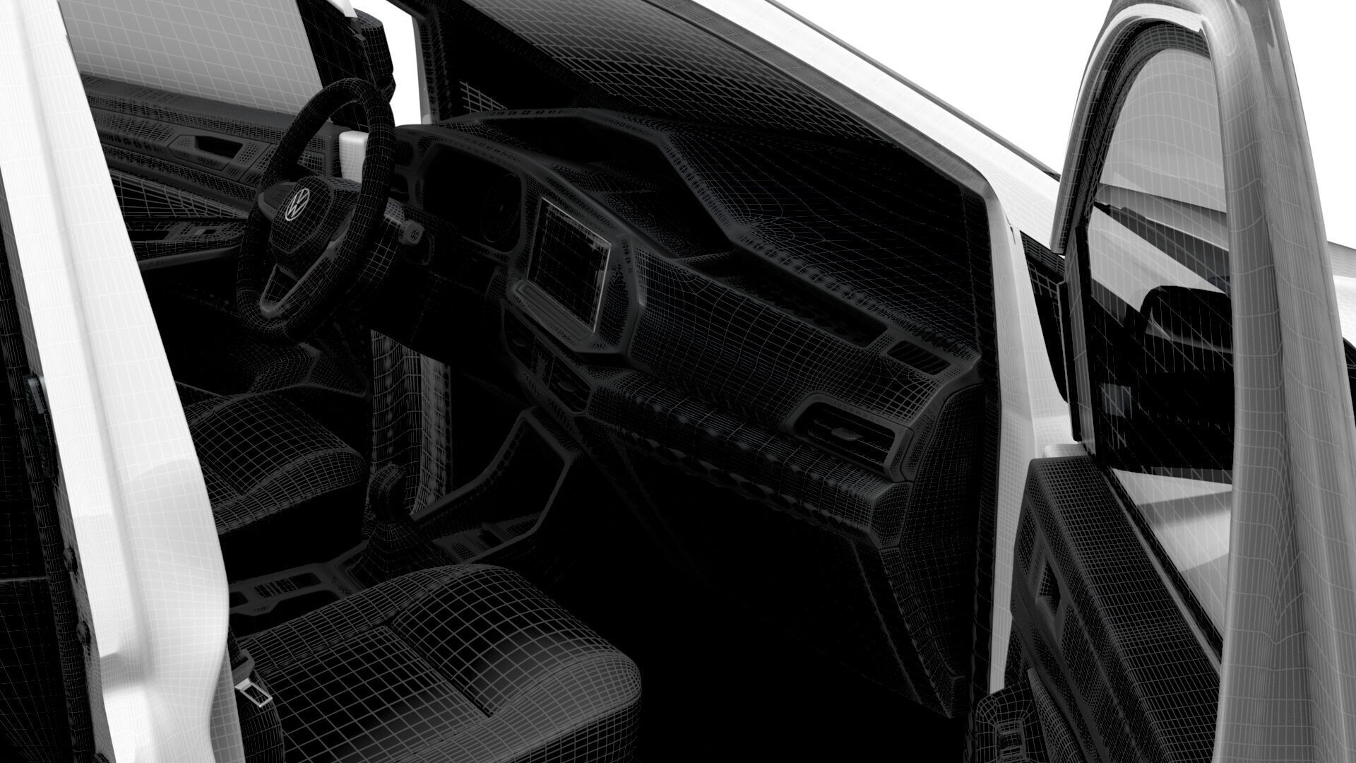 VW Caddy Cargo LWB Valve HQ Interior 2025 3D model_16