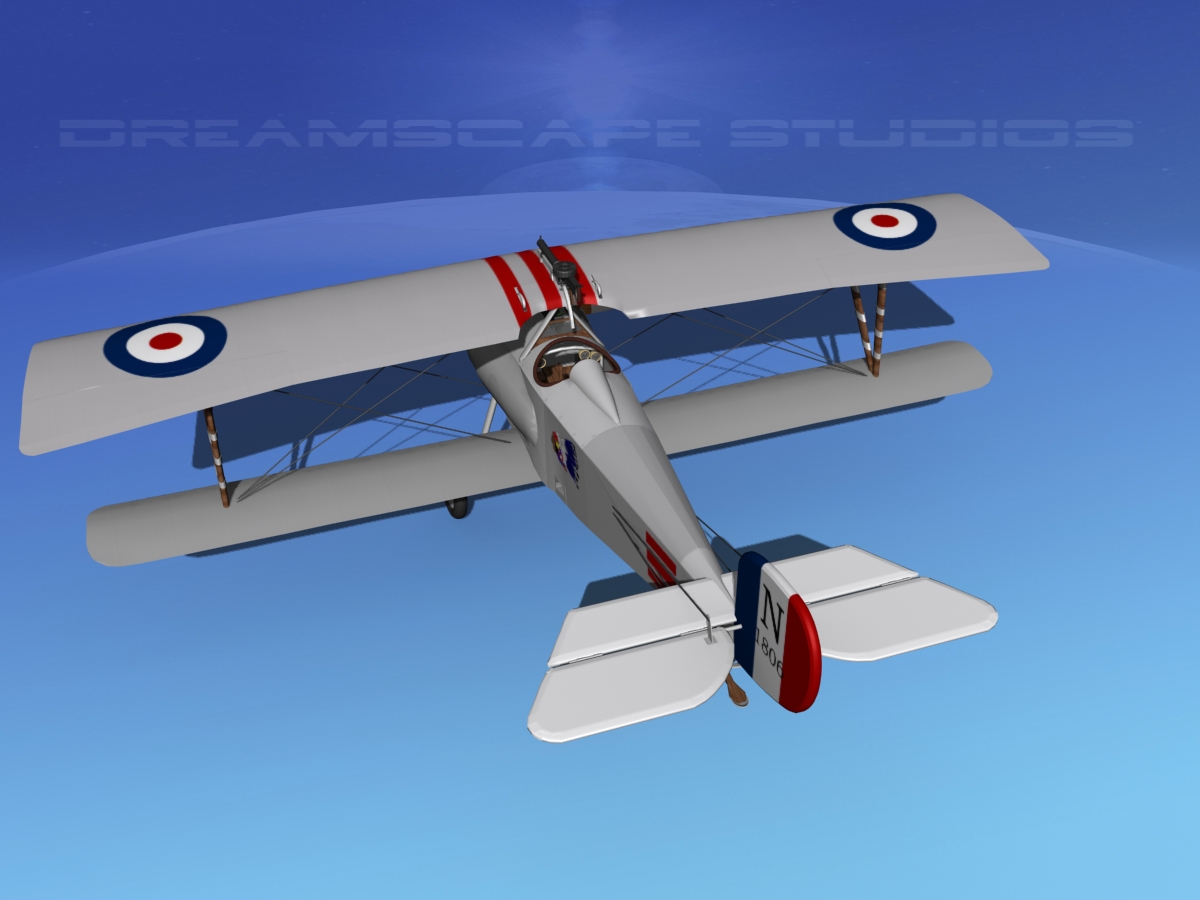 Nieuport 17 Fighter V09 RAF 3D model_12