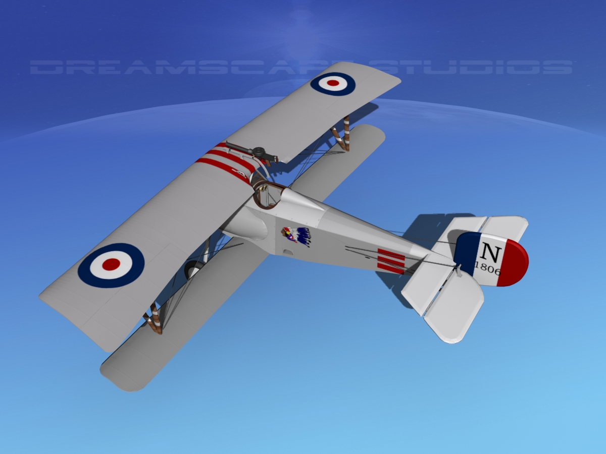 Nieuport 17 Fighter V09 RAF 3D model_13