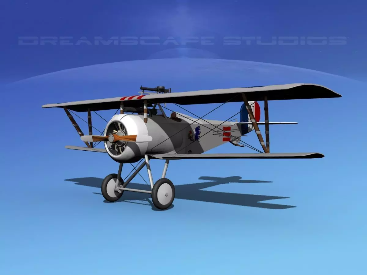 Nieuport 17 Fighter V09 RAF 3D model_0
