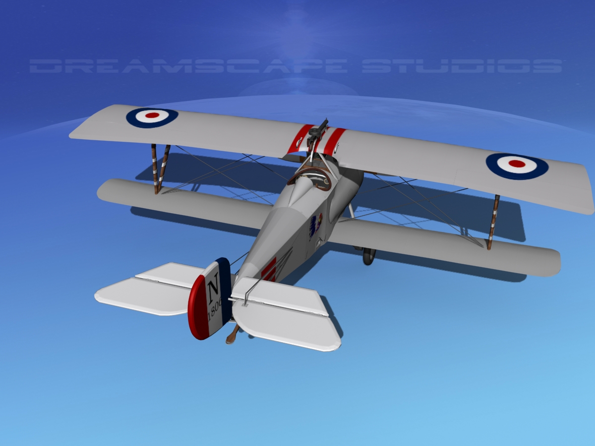 Nieuport 17 Fighter V09 RAF 3D model_11