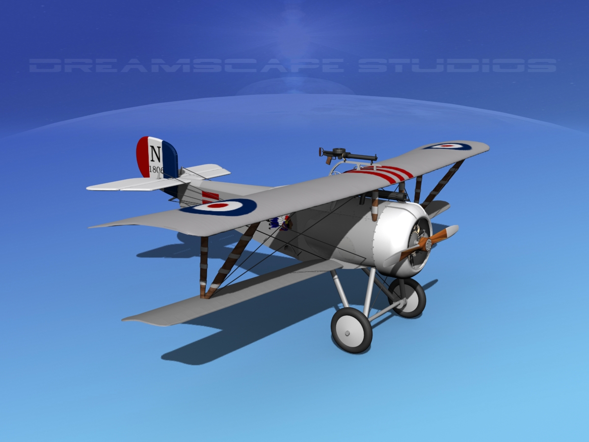 Nieuport 17 Fighter V09 RAF 3D model_8