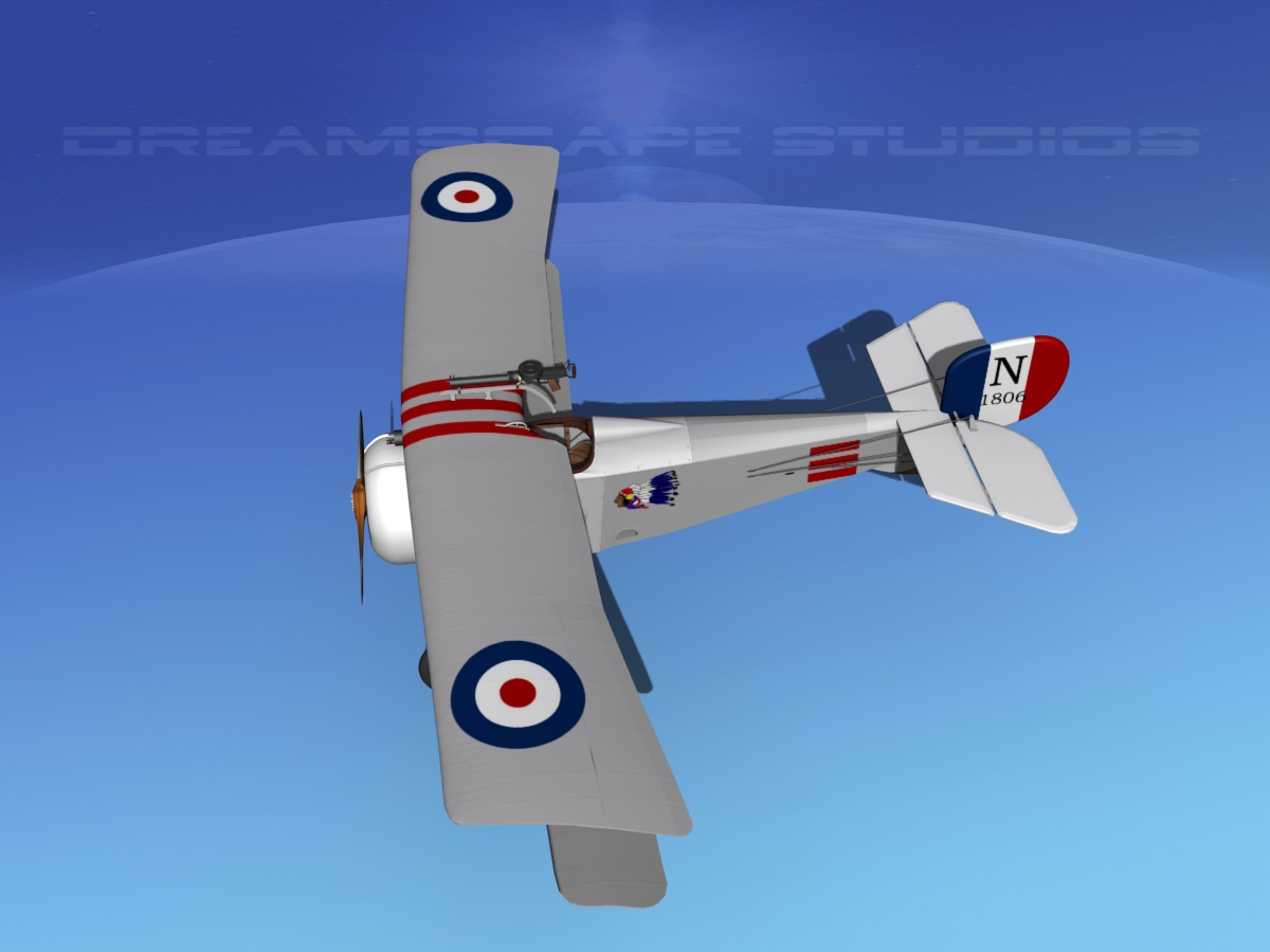 Nieuport 17 Fighter V09 RAF 3D model_14