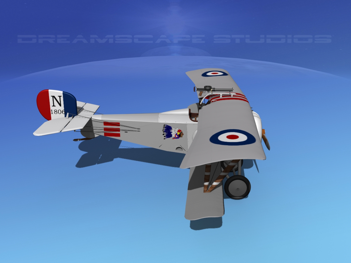Nieuport 17 Fighter V09 RAF 3D model_9