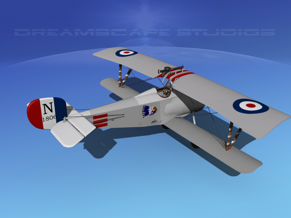 Nieuport 17 Fighter V09 RAF 3D model_10