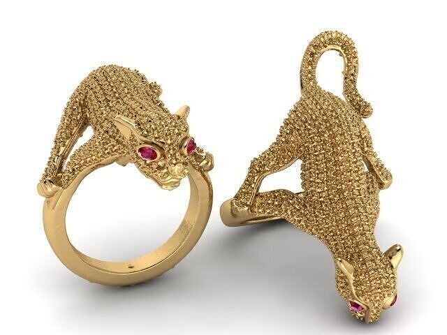 JAGUAR DIAMOND RING PANDANT 3D PRIENTABLE MODEL 3D print model