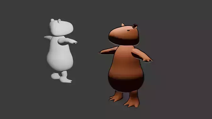CAPIBARA MODEL EVEE Low-poly 3D model