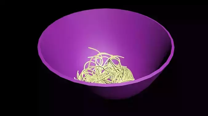 Spaghetti Is Filling In The Bowl 3D model