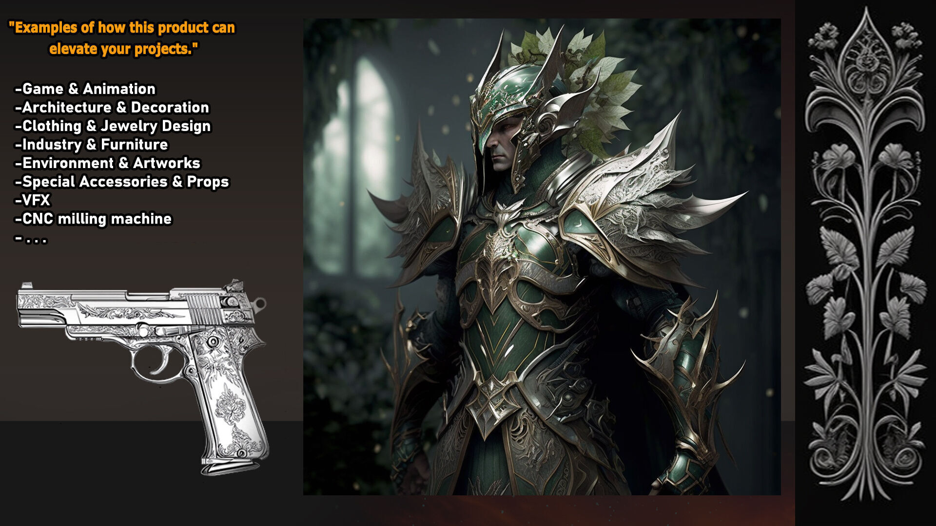 812 Brushes-Architectural Kitbash-Gothic- Imm-Vdm-Alphas Low-poly 3D model_2