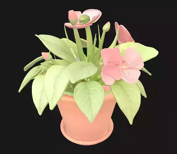 Stylized LowPoly Flower Pot 3D Printable Planter with Drainage