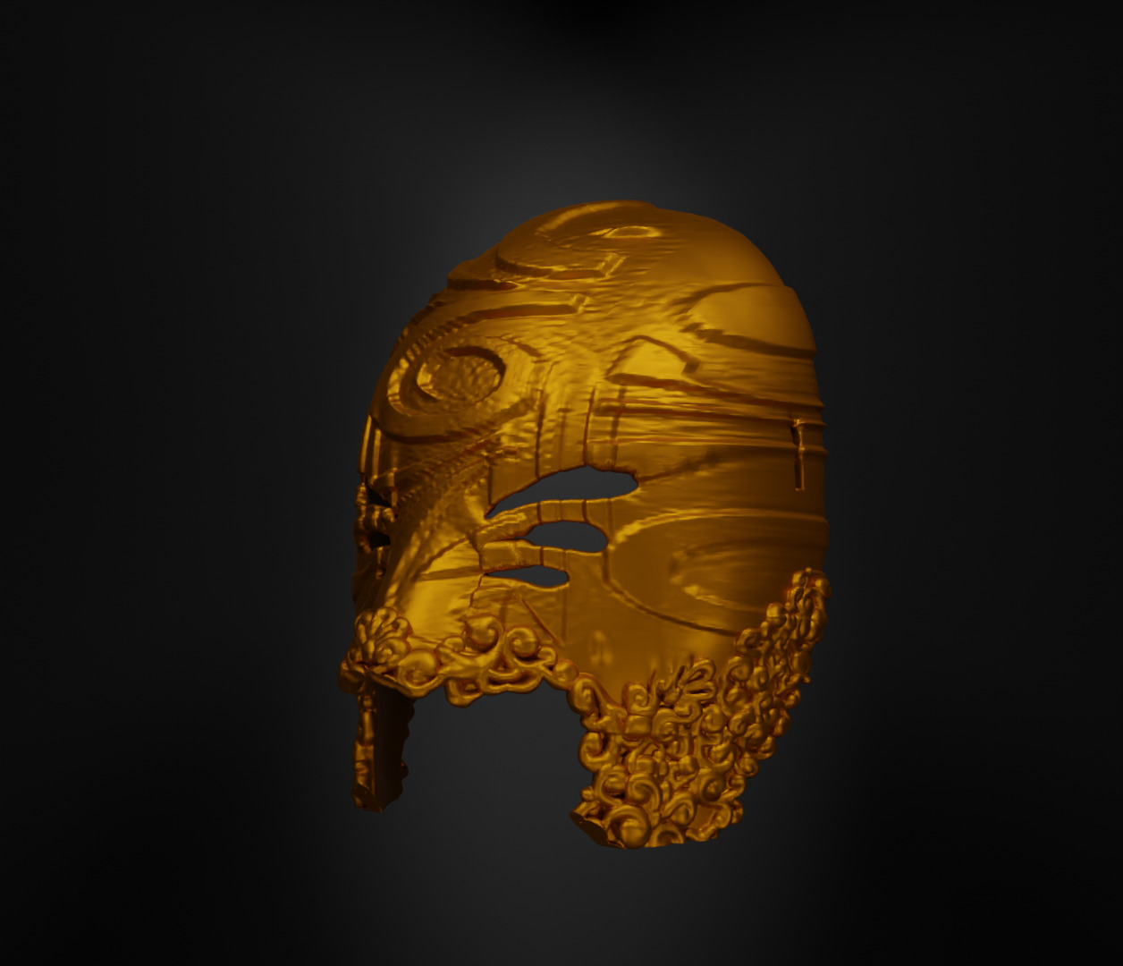 Masquerade Full Face Mask - Prom Pattern Mask 3D print model_22