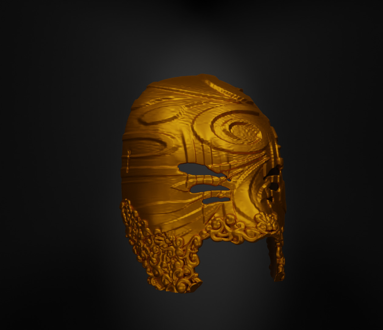 Masquerade Full Face Mask - Prom Pattern Mask 3D print model_37