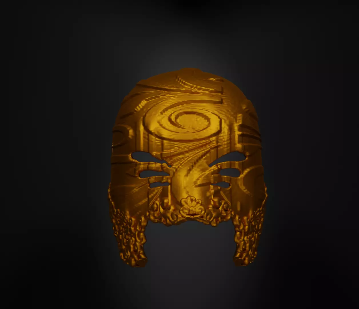 Masquerade Full Face Mask - Prom Pattern Mask 3D print model_0