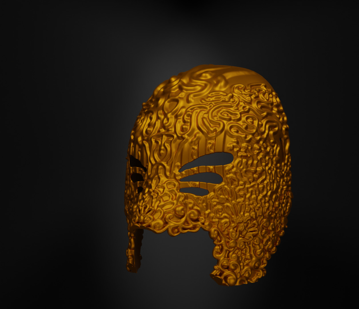 Masquerade Prom Face Mask - Prom Patter Mask  3D print model_3