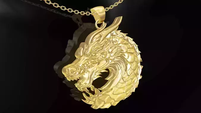 Dragon pendant jewelry gold 