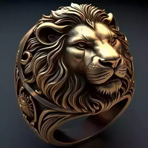 Majestic Lion Ring  AI-Generated 3D Model 3D print model