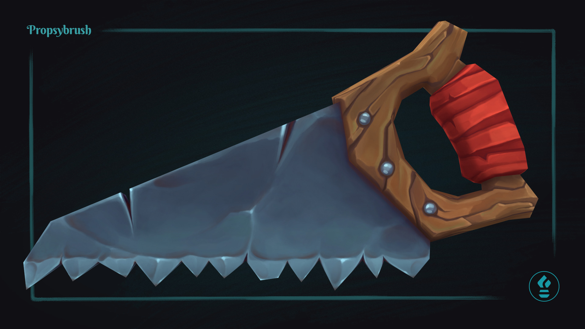 Stylized Hand Saw Prop - Game-Ready Hand-Painted Asset - Low-poly 3D model_5