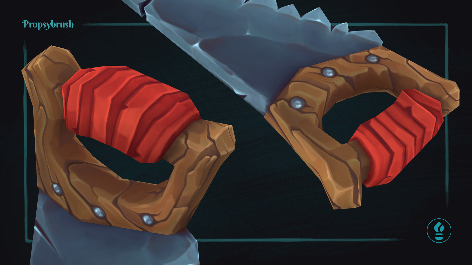 Stylized Hand Saw Prop - Game-Ready Hand-Painted Asset - Low-poly 3D model_6