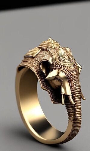 Elephant Ring  AI-Generated 3D Model for Jewelry 3D print model