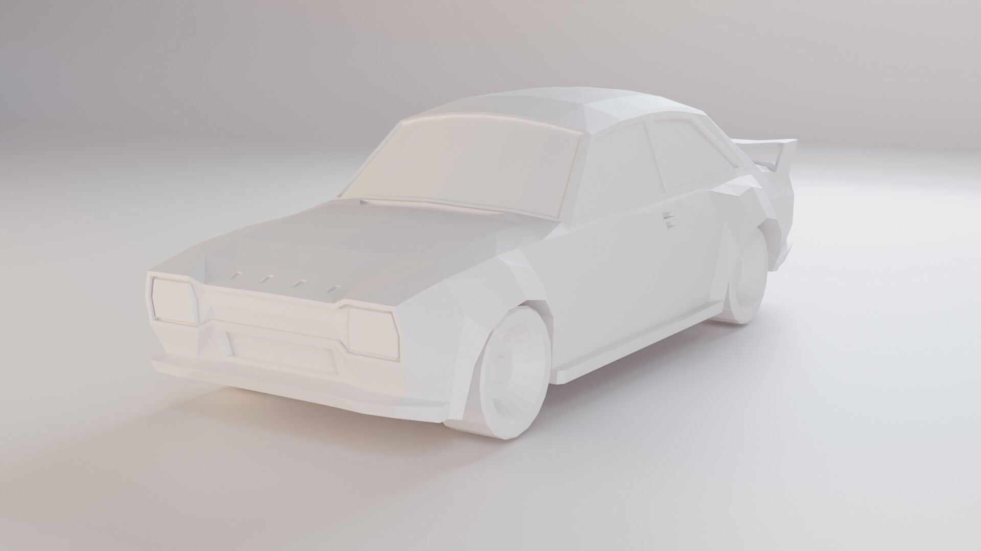 Low Poly Stylized Sports Car Low-poly 3D model_1