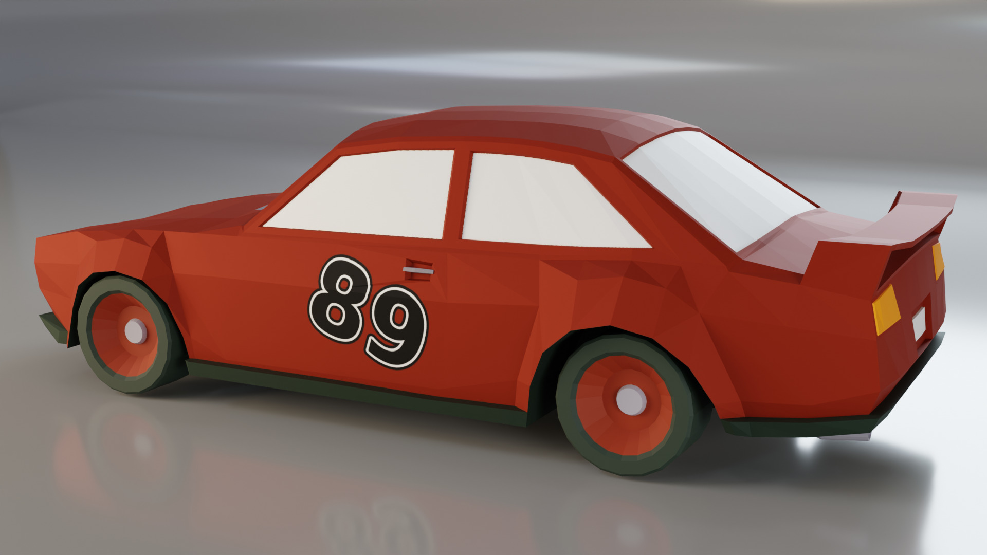 Low Poly Stylized Sports Car Low-poly 3D model_3