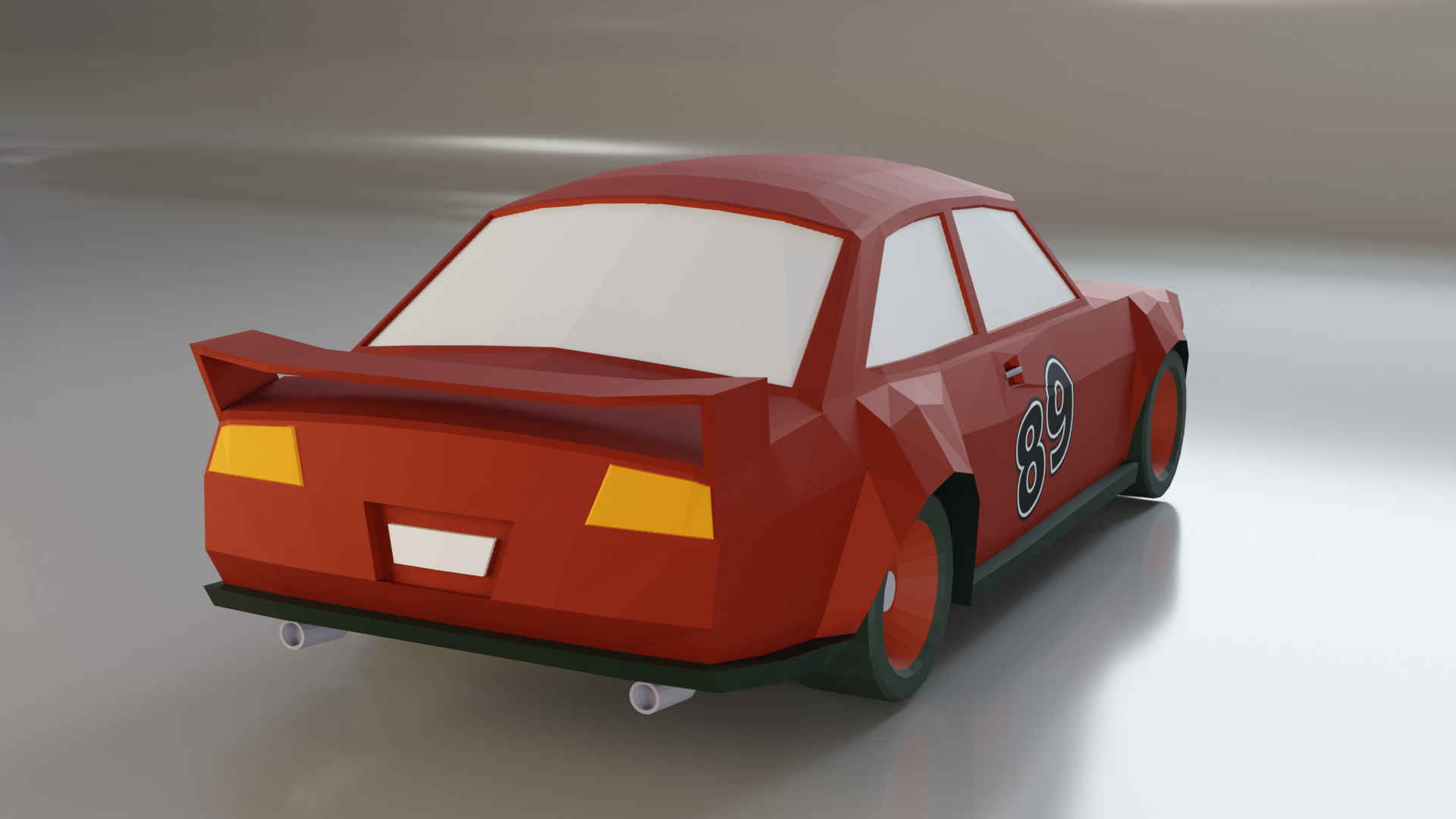Low Poly Stylized Sports Car Low-poly 3D model_5