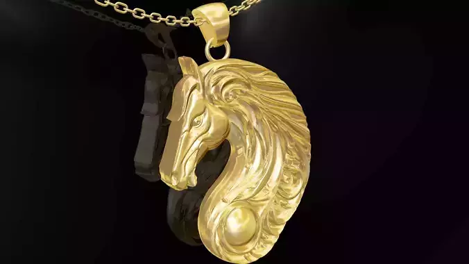 Head Horse Pendant Jewelry Gold